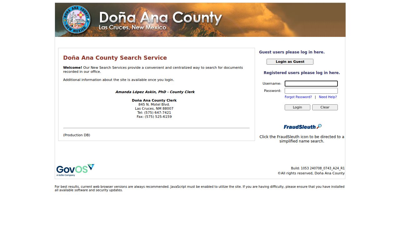 Doña Ana County case lookup distinction for recorded-document search