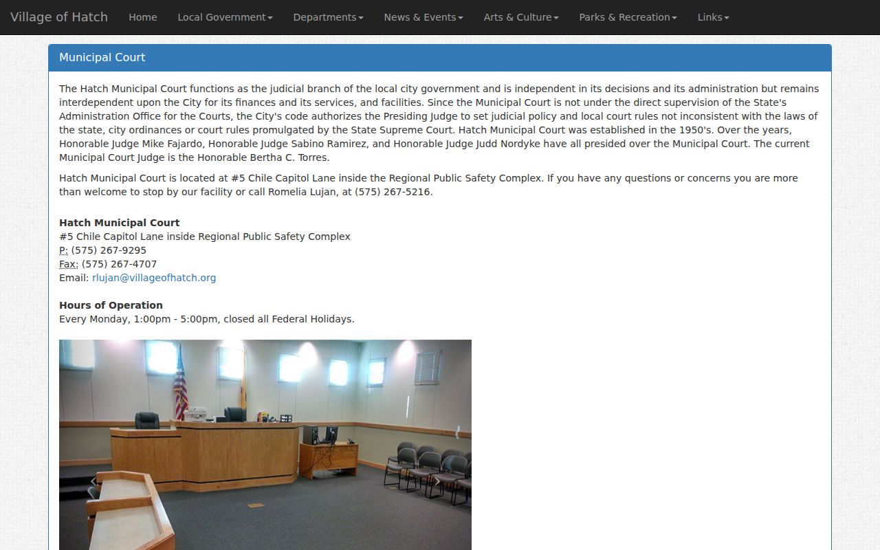 Hatch municipal court docket and village court records information