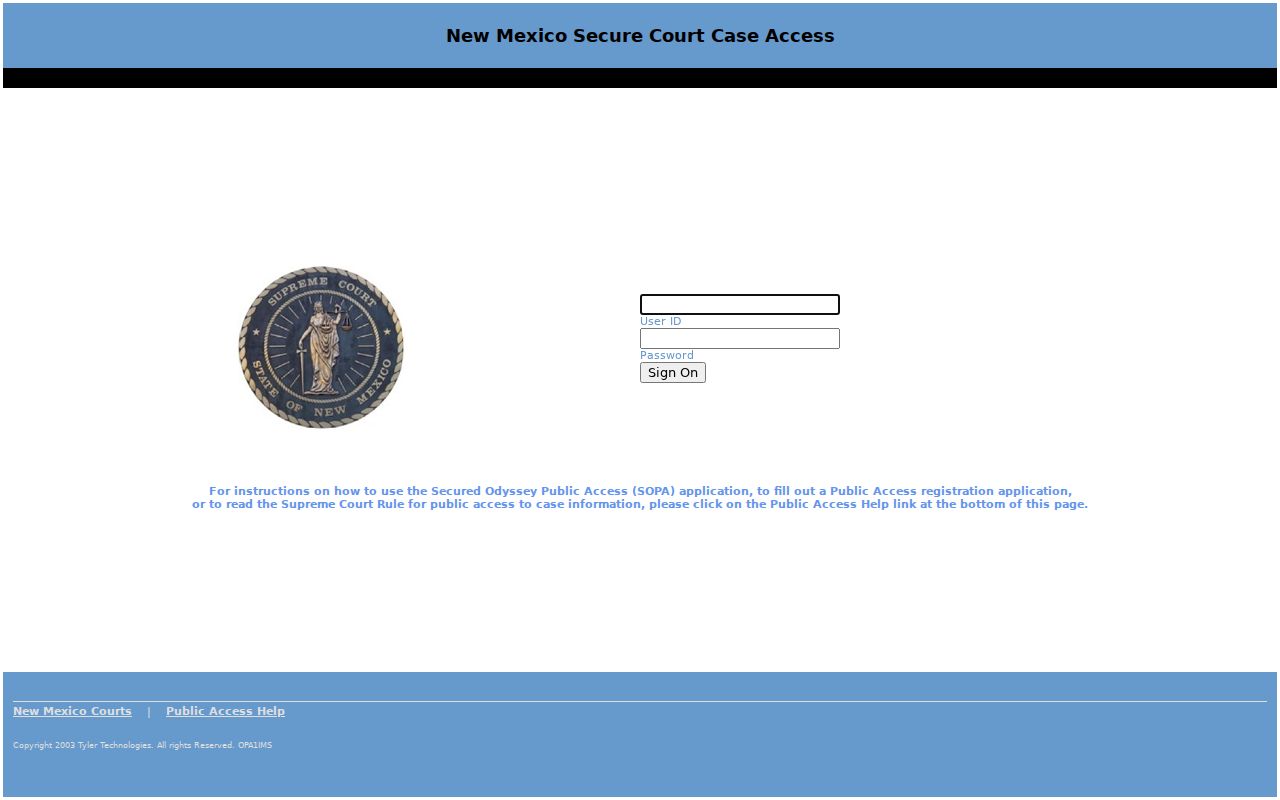 Doña Ana County court dates legacy Secure Odyssey Public Access login context