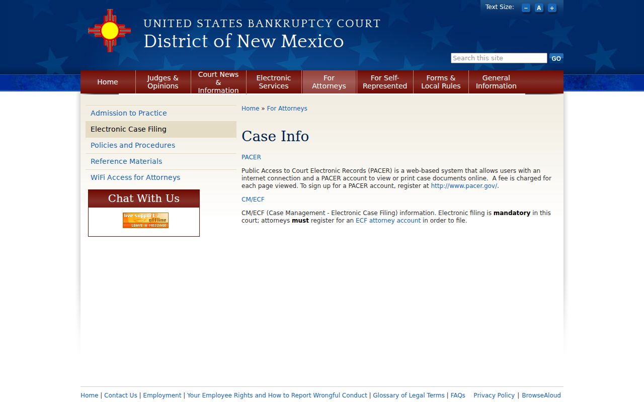 Doña Ana County court record search distinction for federal bankruptcy case information