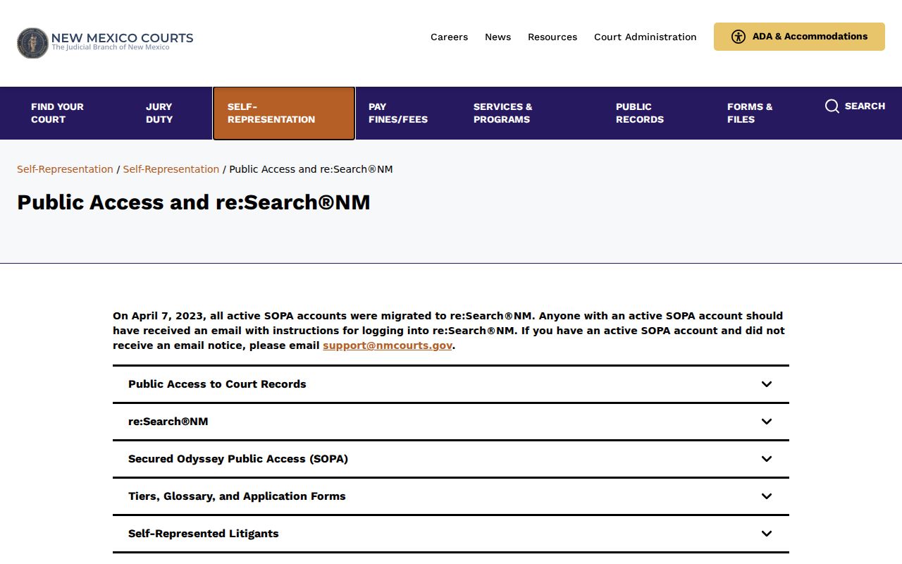Doña Ana County criminal docket access explanation for Case Lookup and re:SearchNM